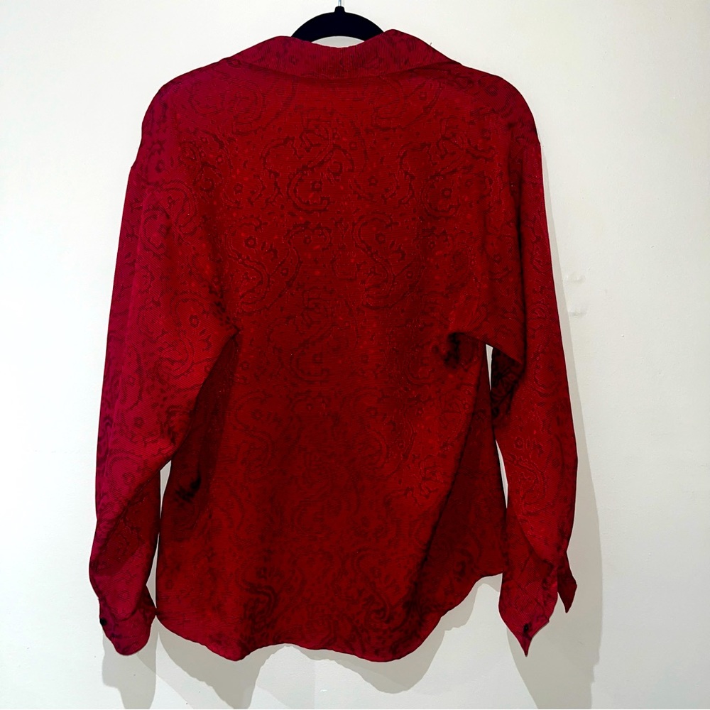 Vintage Casual Club Ruby red button down shirt
